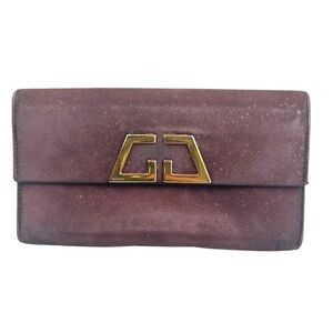Gucci Vintage Suede Burgundy Long-Continental Style Wallet